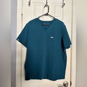 Figs Women's V-Neck Top in Teal